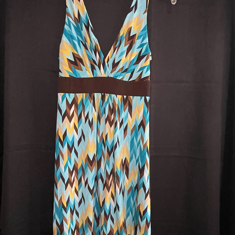 A. Byer Multicolor Chevron Maxi Dress
